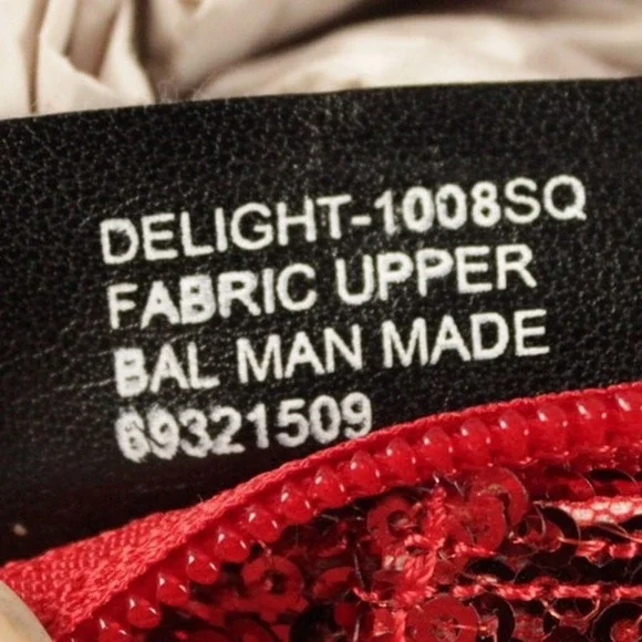 Pleaser Red Sequin Platform Ankle Boots Peep Toe Stiletto Heel Womens Size 8 - Picture 10 of 10